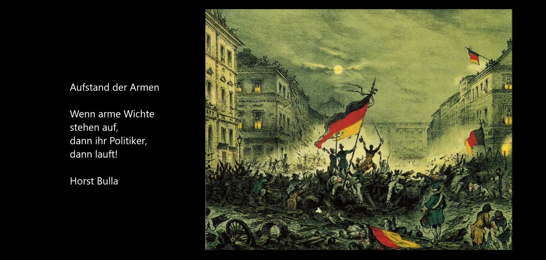 "Aufstand der Armen" ein Gedicht von Horst Bulla