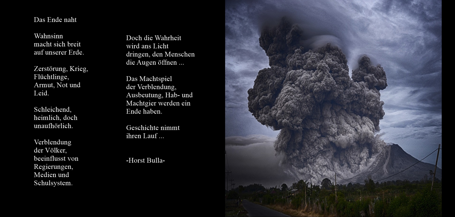 "Das Ende naht" ein Gedicht von Horst Bulla