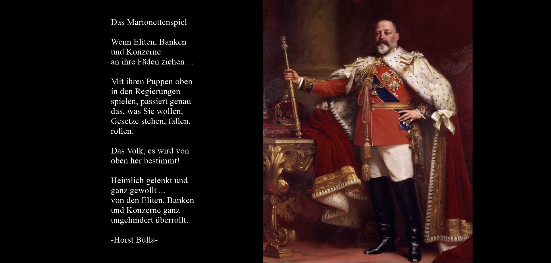 "Das Marionettenspiel" ein Gedicht von Horst Bulla