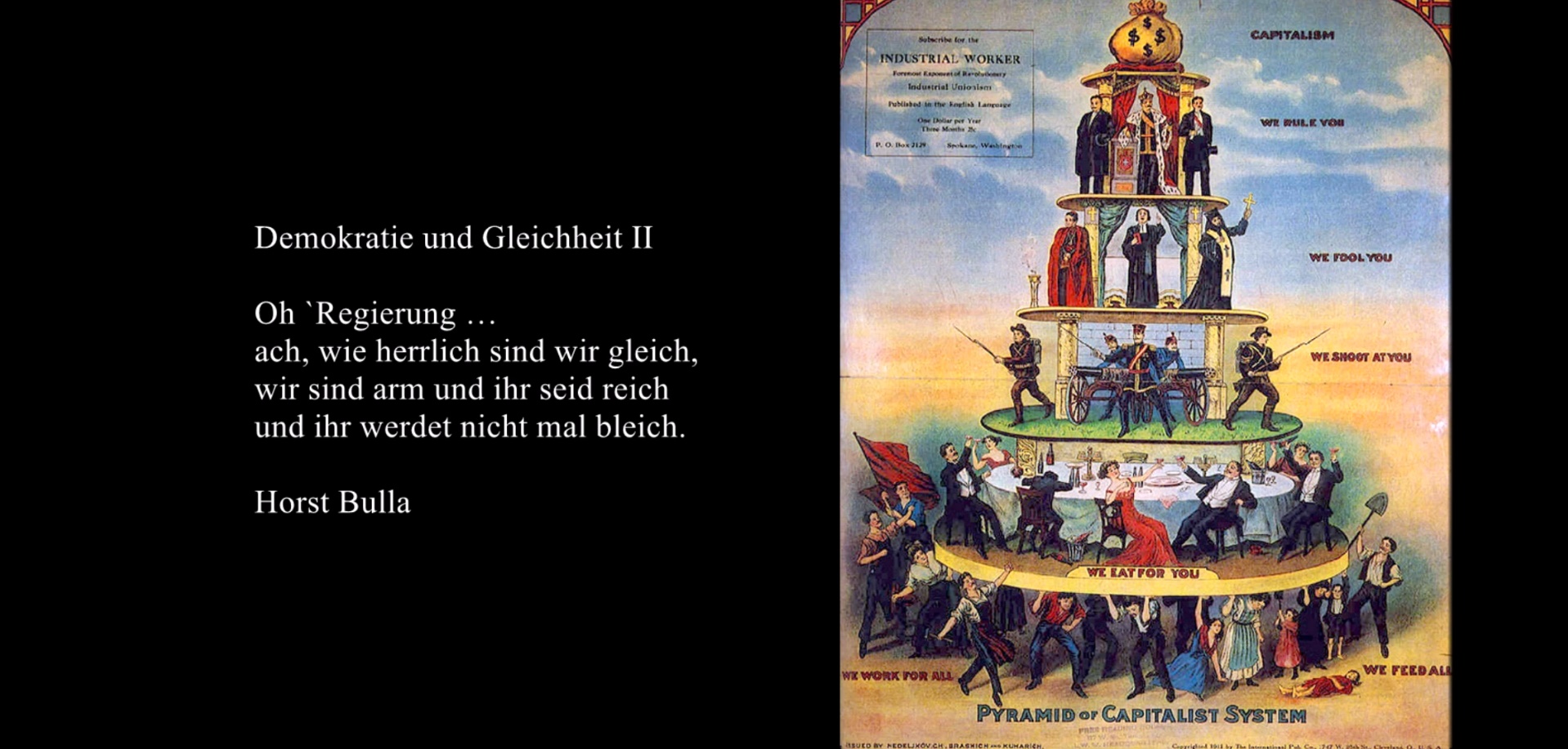"Demokratie und Gleichheit 2" ein Gedicht von Horst Bulla