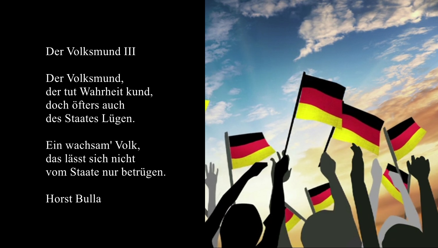 "Der Volksmund 3" ein Gedicht von Horst Bulla