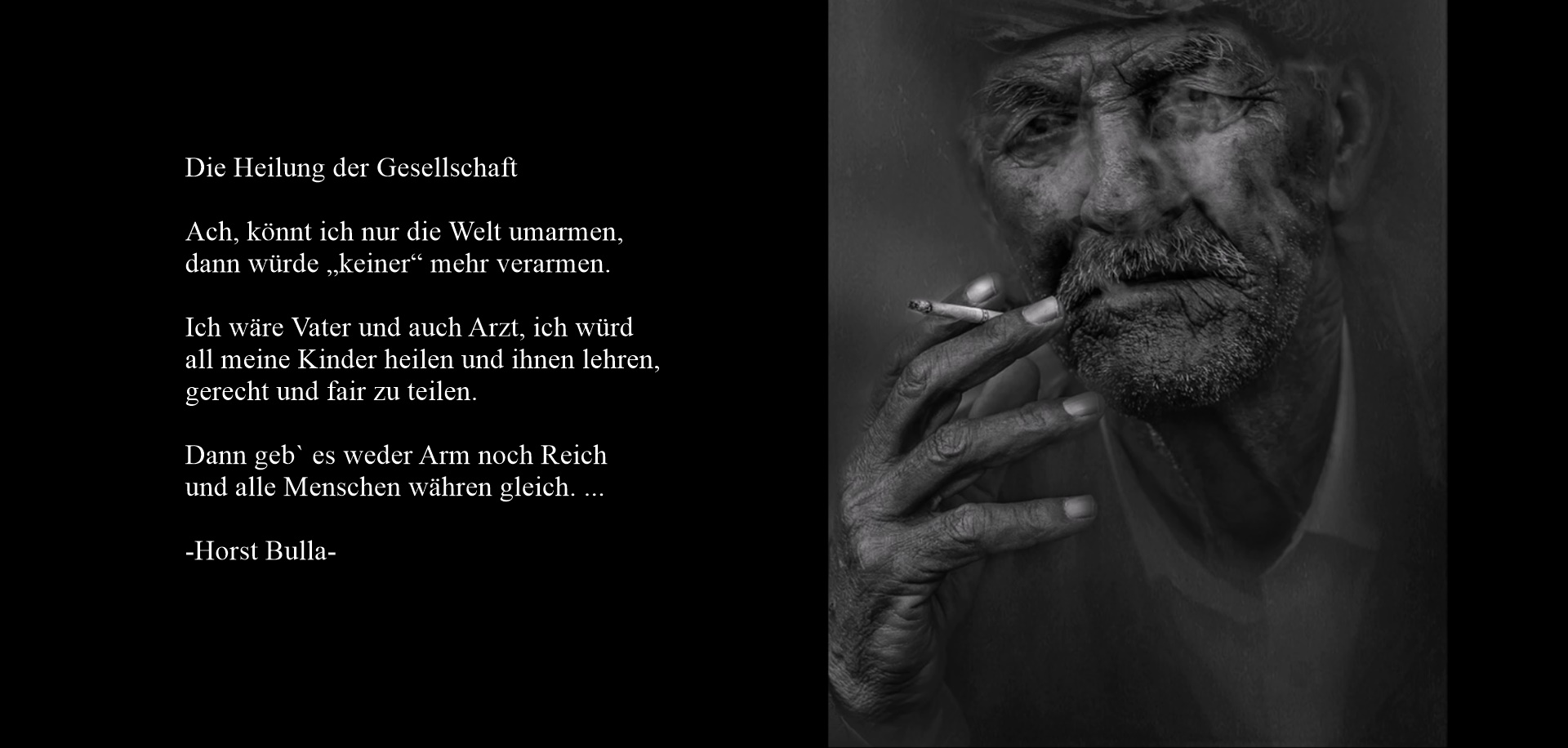 "Die Heilung der Gesellschaft" ein Gedicht von Horst Bulla