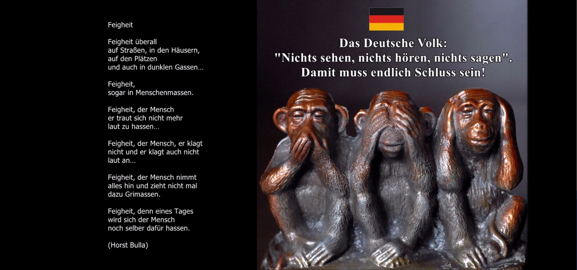 "Feigheit!" ein Gedicht von Horst Bulla