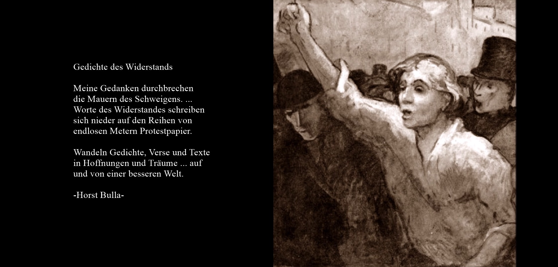 "Gedichte des Widerstandes" ein Gedicht von Horst Bulla