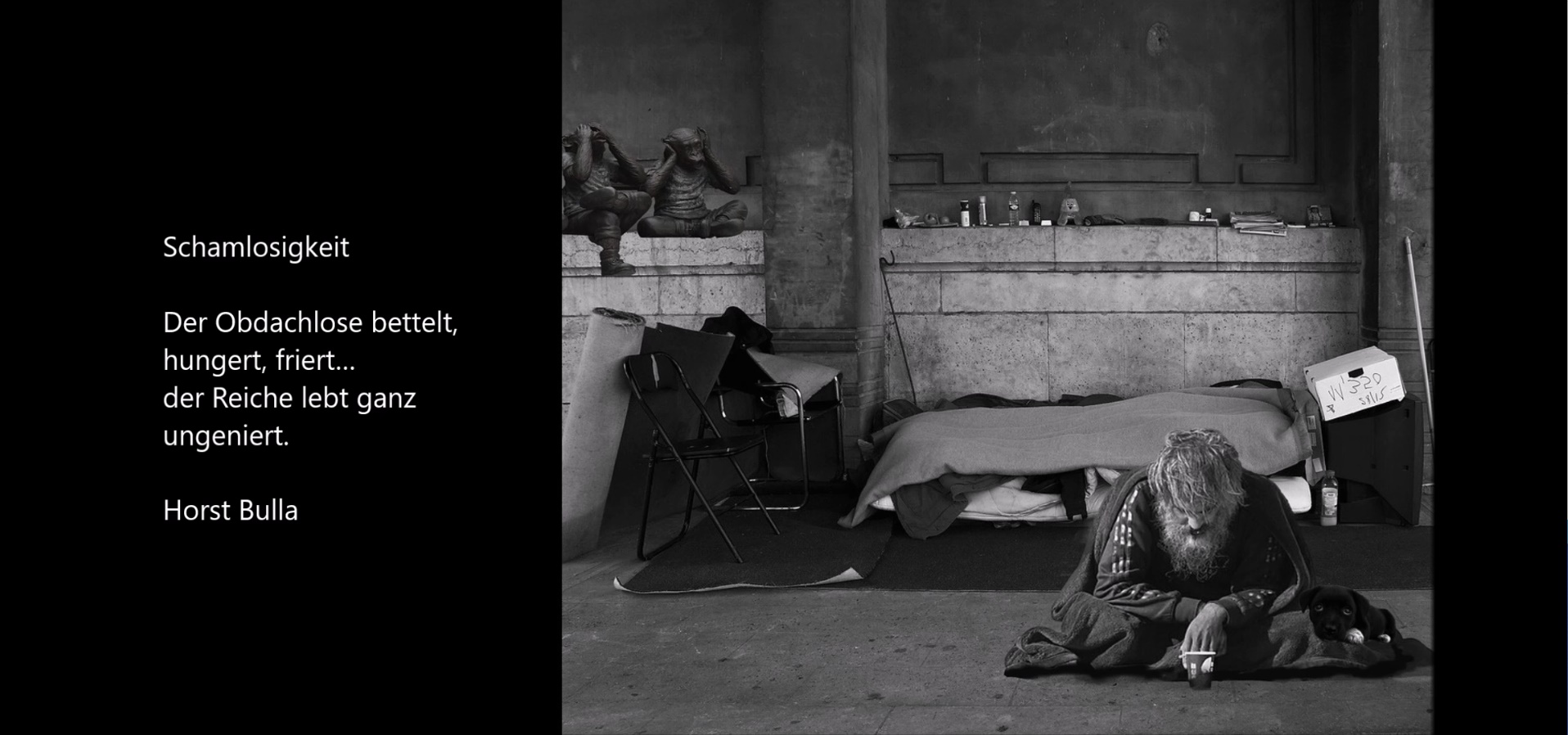 "Schamlosigkeit" ein Gedicht von Horst Bulla