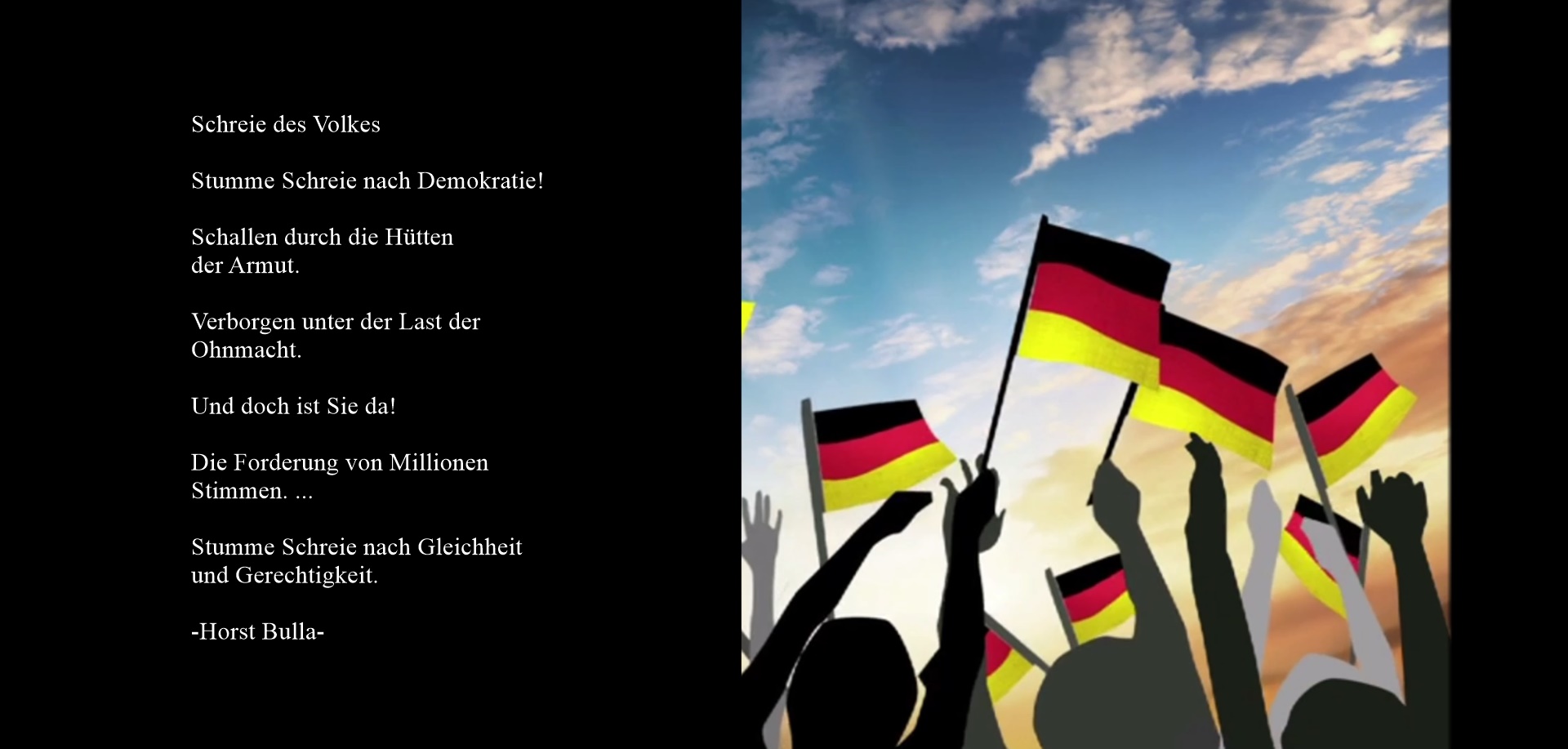 "Schreie des Volkes" ein Gedicht von Horst Bulla