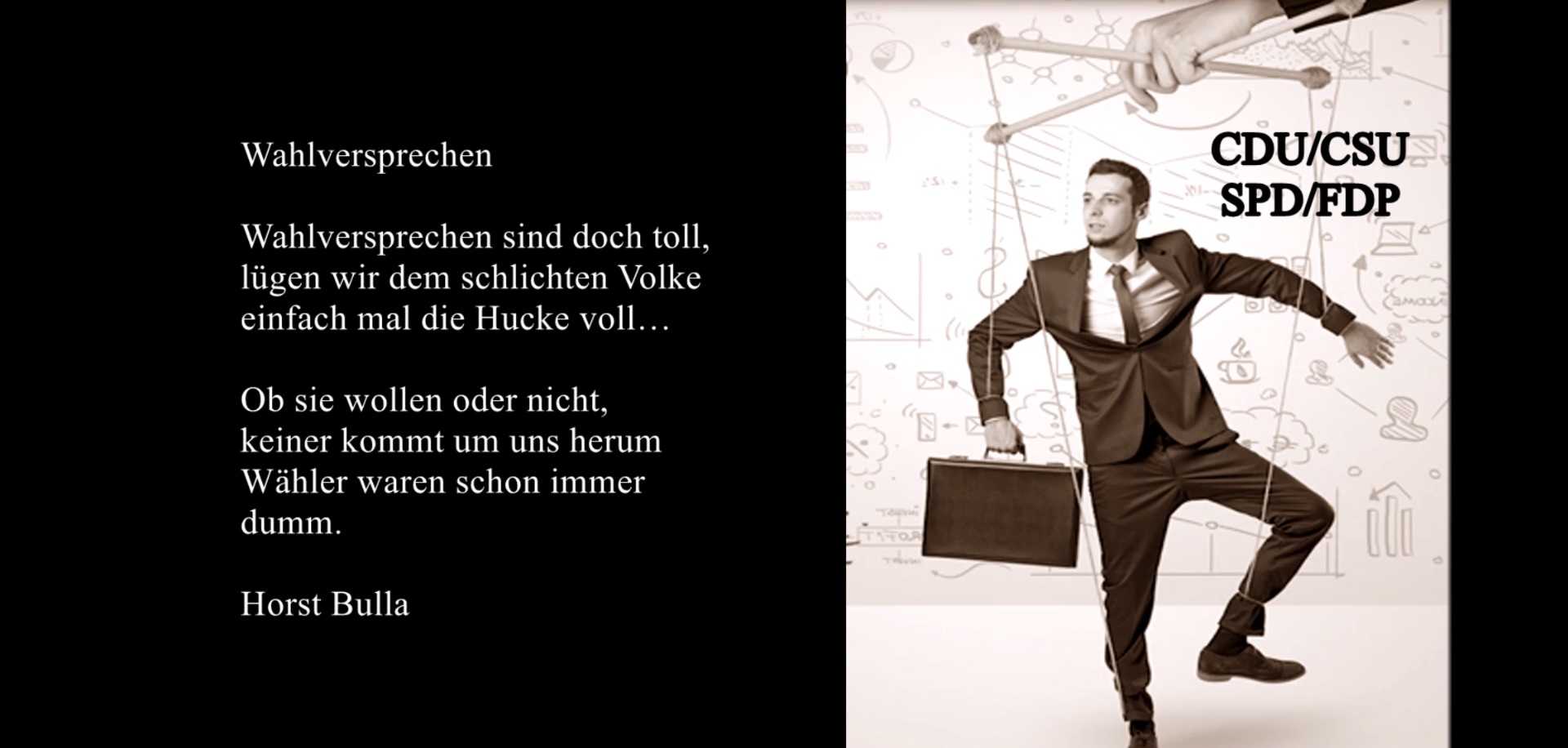 "Wahlversprechen" ein Gedicht von Horst Bulla